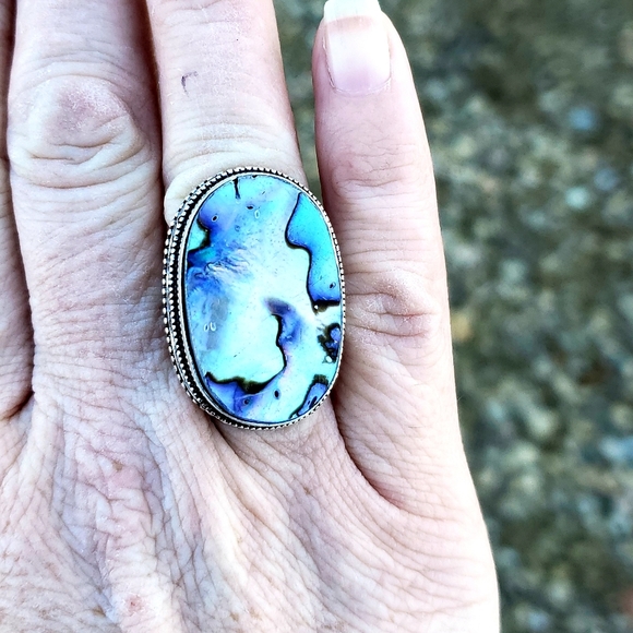 New Abalone Shell 925 Silver Ring. - Picture 2 of 8